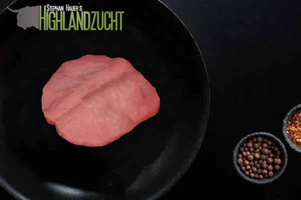 Stephan Hauer Highlandzucht Schnitzel vom Strohschwein Lachs