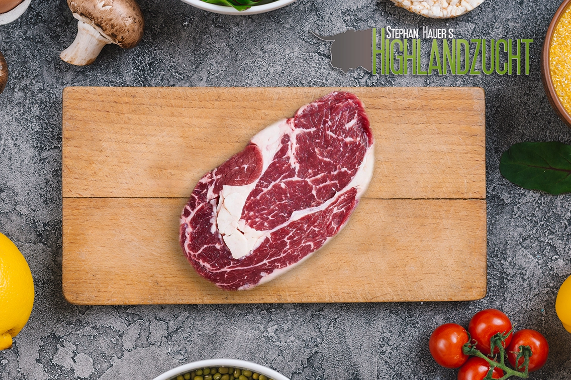 Stephan Hauer Highlandzucht Rib Eye Steak vom Simmentaler Weiderind